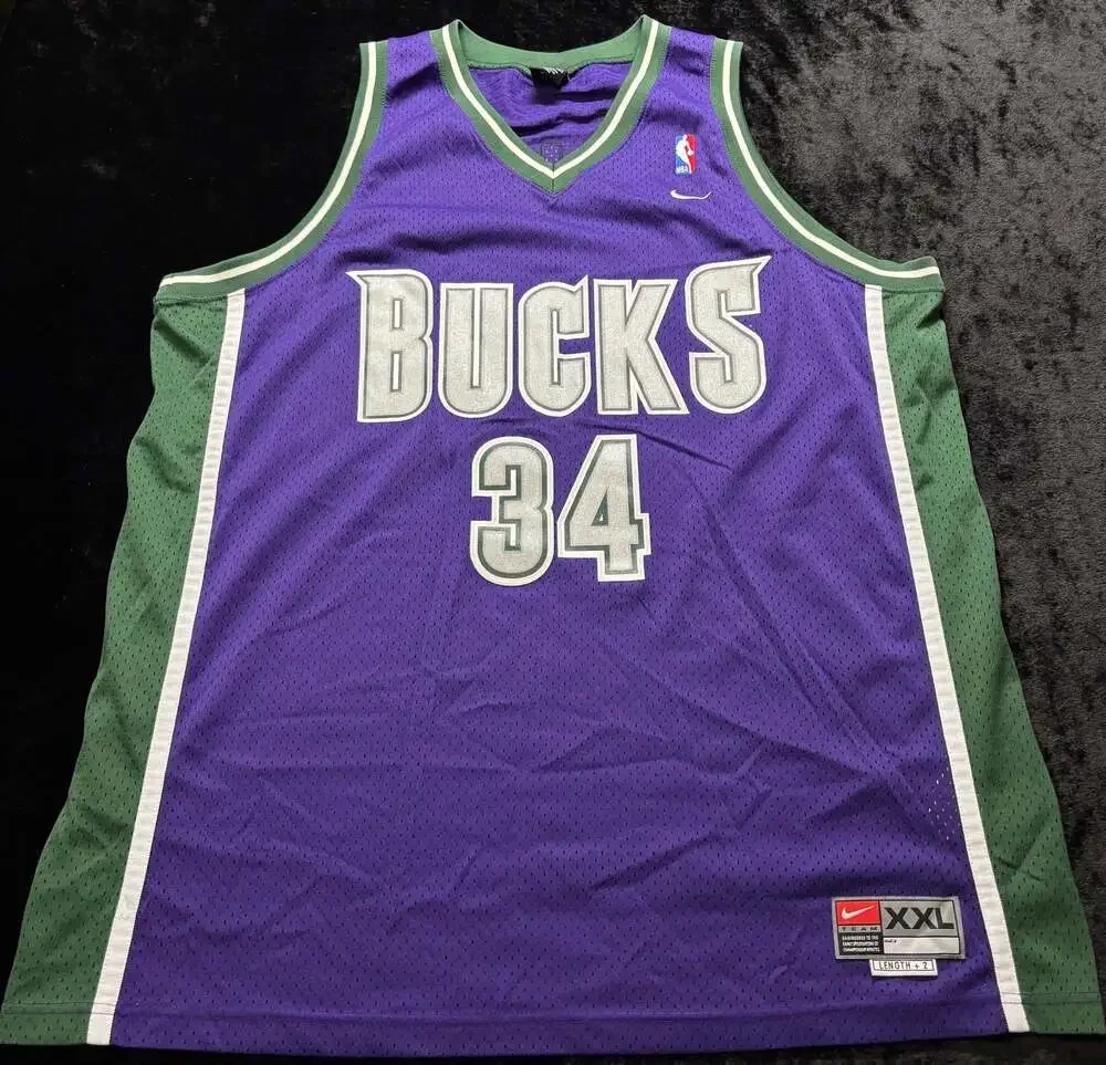 Men 2XL Vintage Nike Ray Allen Milwaukee Bucks NBA Stitched Jersey